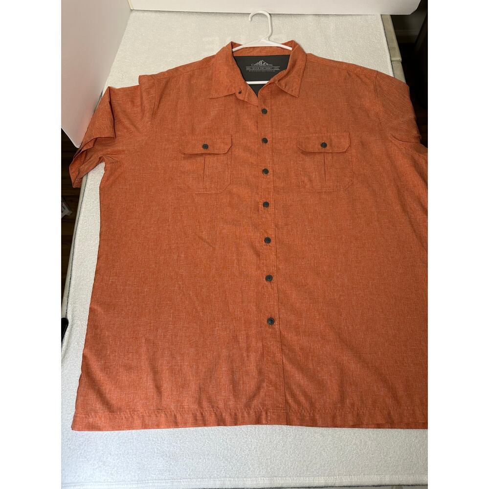 Croft & Barrow Shirt Mens Large Orange Quick Dry Fishing Outdoor Performance